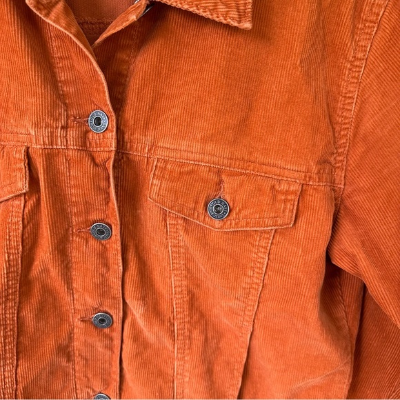 Vintage old navy large burnt orange corduroy cropped jacket pockets y2k - Picture 3 of 6
